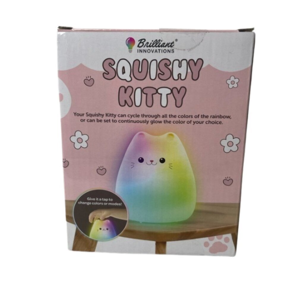 Squishy Kitty LED Night Light Cat Lamp Kawaii Color Changing Kids Bedroom Light - Picture 4 of 5